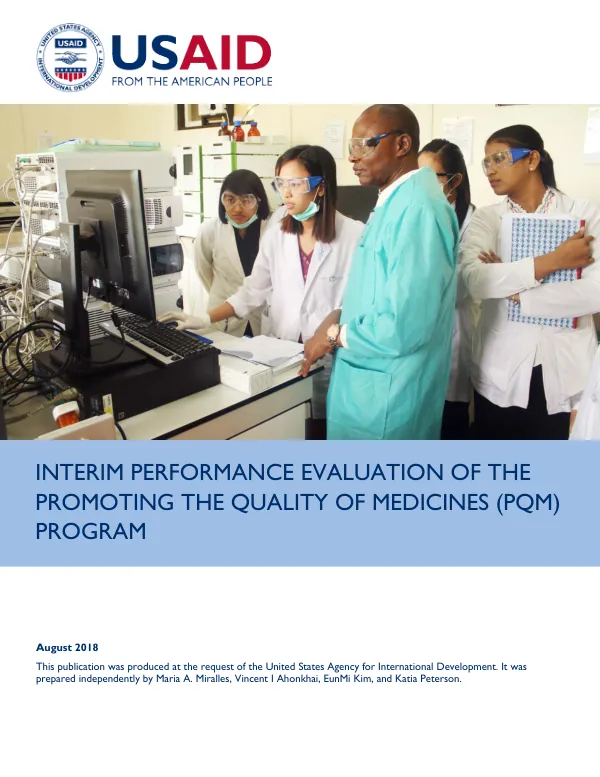 Interim performance evaluation of the promoting the quality of medicines (PQM) program