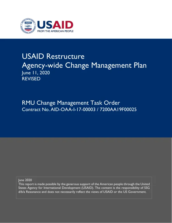 USAID restructure agency-wide change management plan