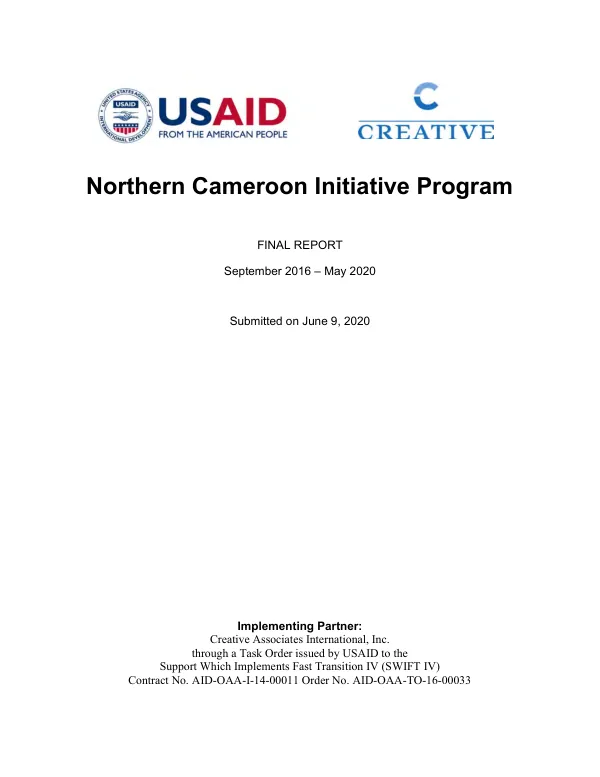 Northern Cameroon initiative program : final report, September 2016 - May 2020