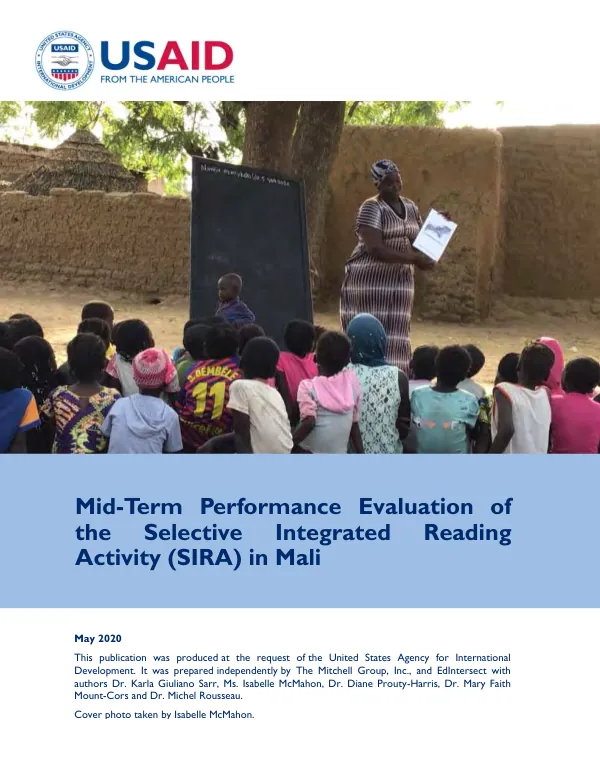 Mid-term performance evaluation of the selective integrated reading activity (SIRA) in Mali