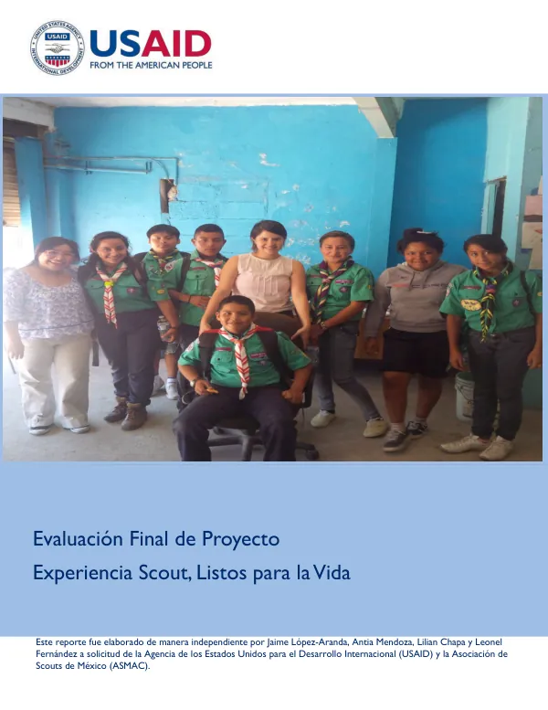 Evaluacion final del proyecto : experiencia scout, listos para la vida