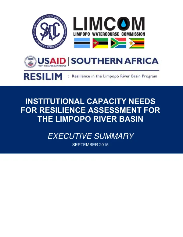 Institutional capacity needs assessment in the Limpopo River Basin : executive summary