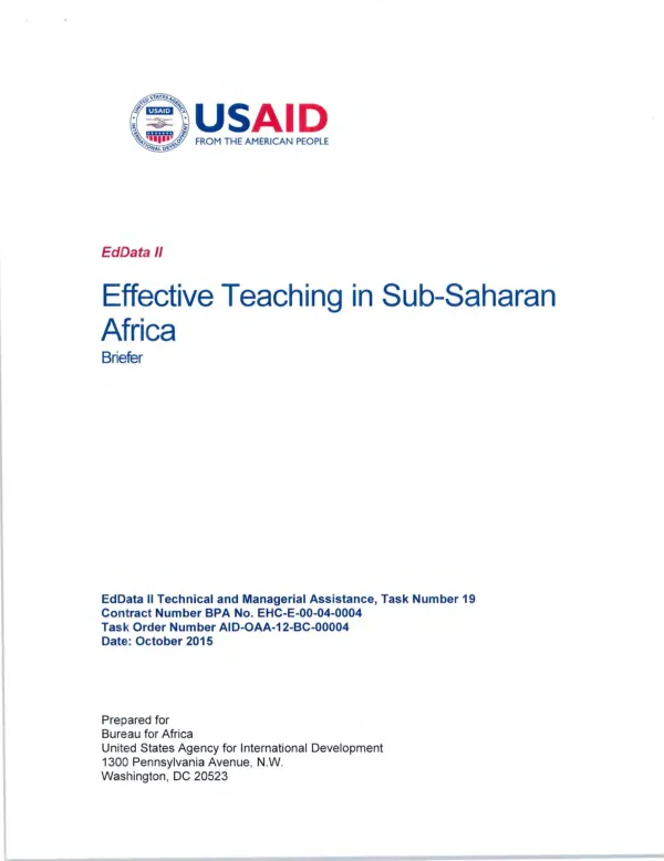 Close out report : WADA Mozambique II