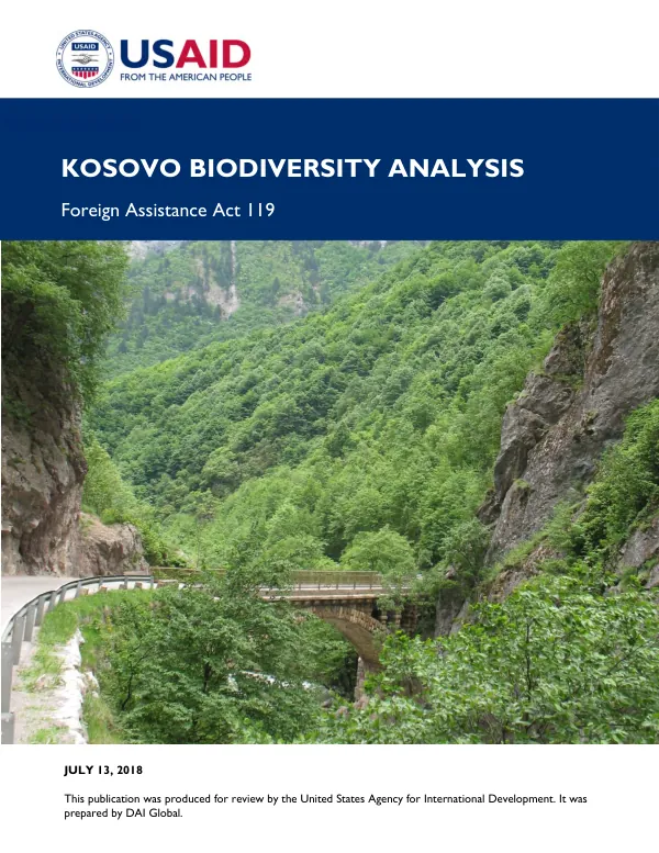 Kosovo biodiversity analysis : Foreign Assistance Act 119