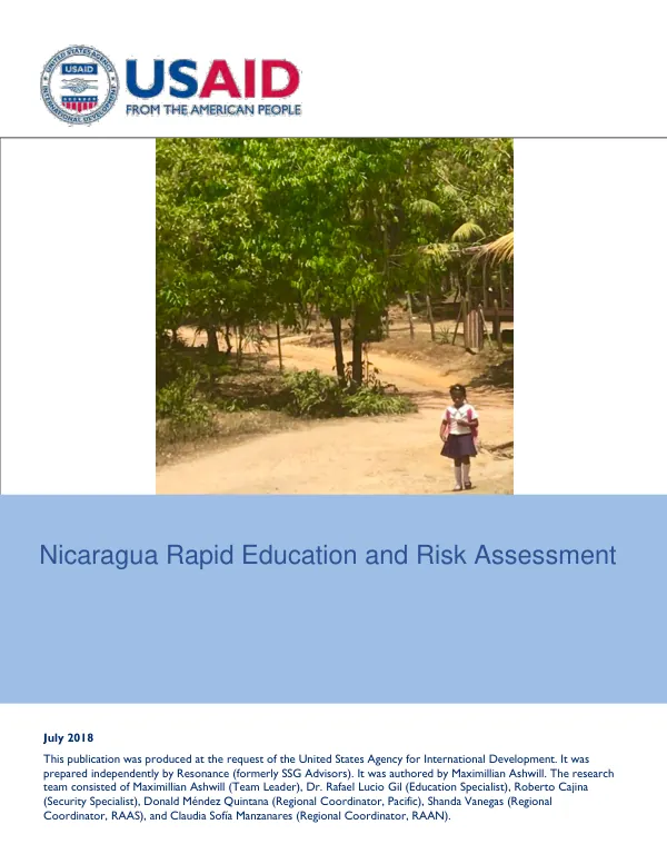 Nicaragua rapid education and risk assessment