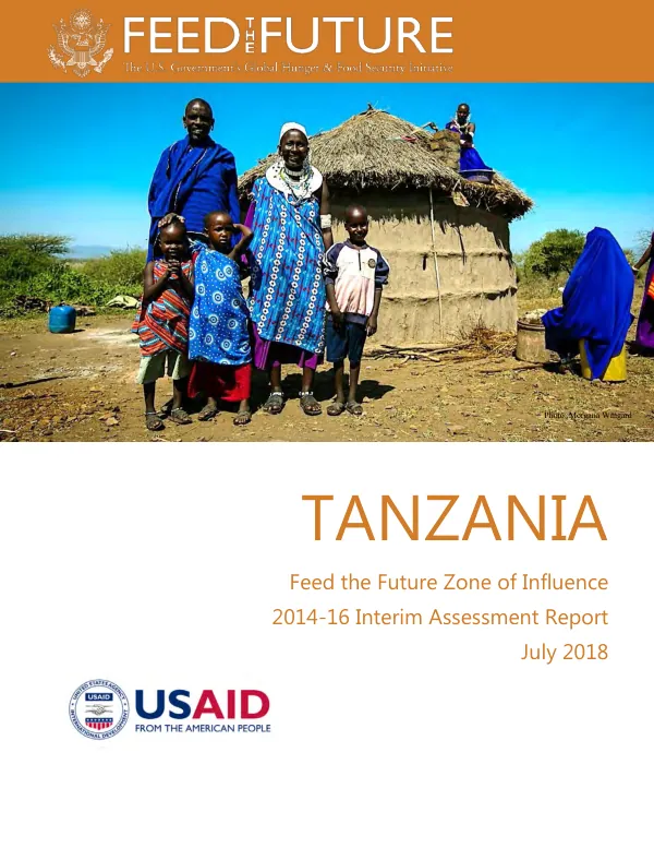 Tanzania Feed the Future zone of influence 2014-16 : interim assessment report