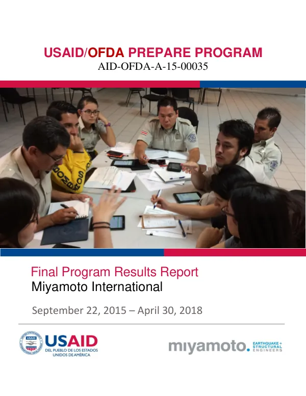 Final program results report [PREPARE program], September 22, 2015 - April 30, 2018