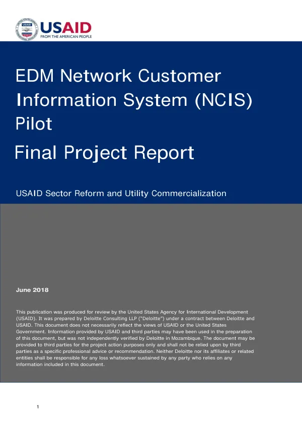 EDM network customer information system (NCIS) pilot : final project report