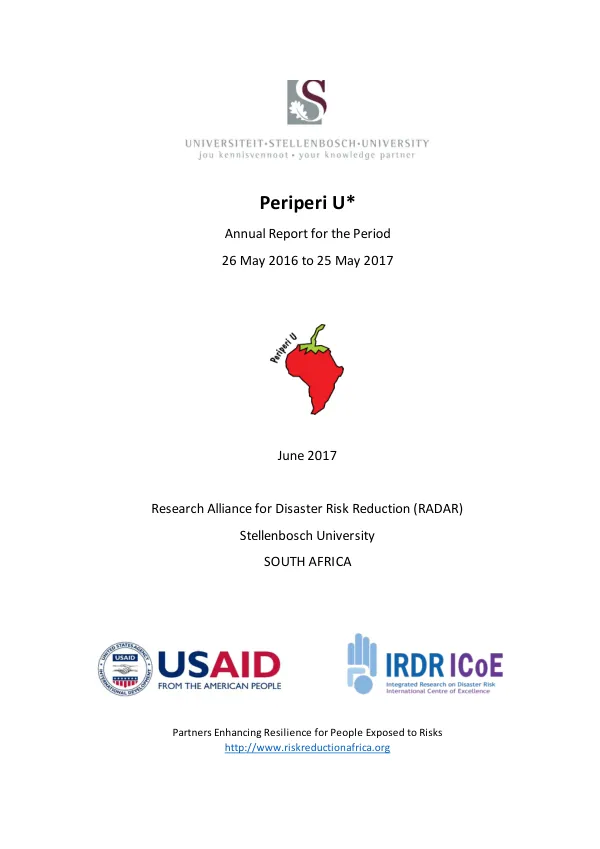 Periperi U* Annual Report for the Period 26 May 2016 to 25 May 2017