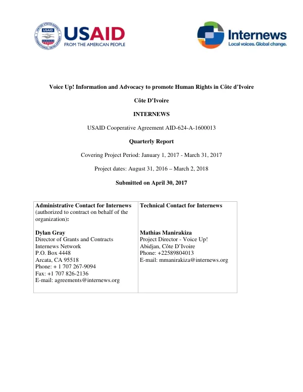 AID-624-A-16-00013_Quarterly Report_Jan-Mar17