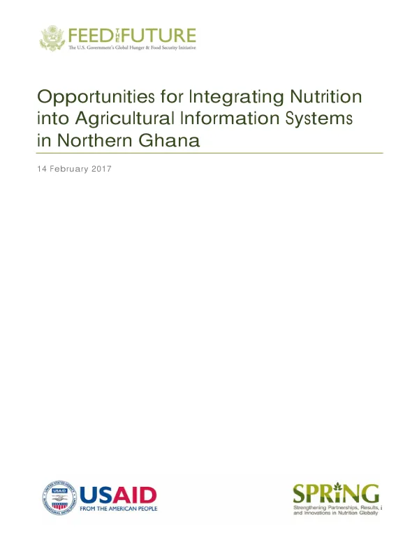 Opportunities for Integrating Nutrition into Agricultural Information Systems in Northern Ghana