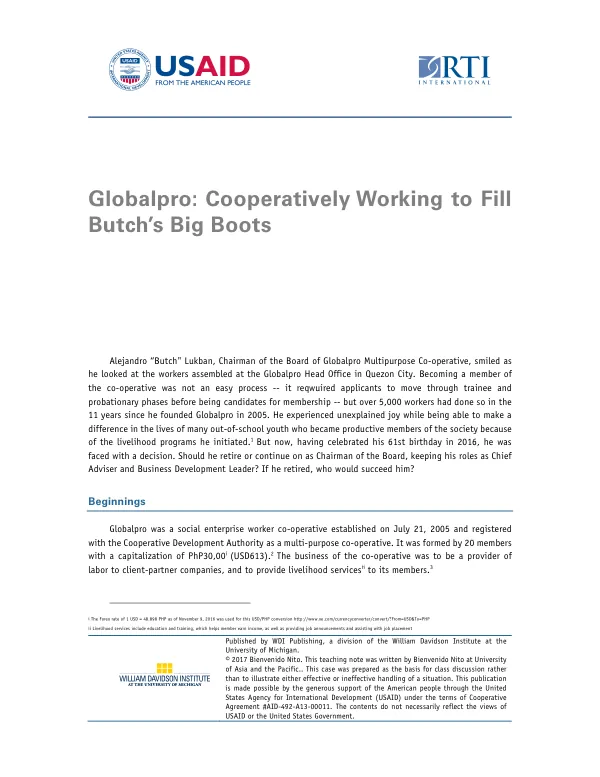 Globalpro: Cooperatively working to fill Butch"s big boots