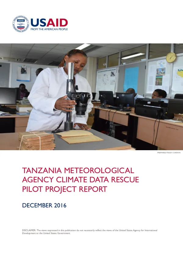 Tanzania meteorological agency climate data rescue pilot project report