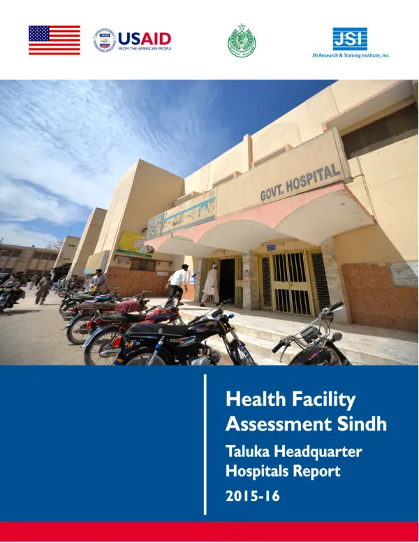 Health facility assessment : Taluka headquarter hospitals report, 2015 - 16