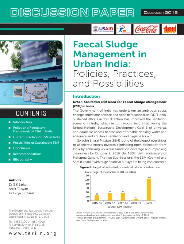 Faecal sludge management in Urban India : policies, practices, and possibilities