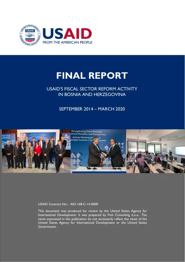 USAID"s fiscal sector reform activity : final report, September 7, 2014 - March 7, 2020