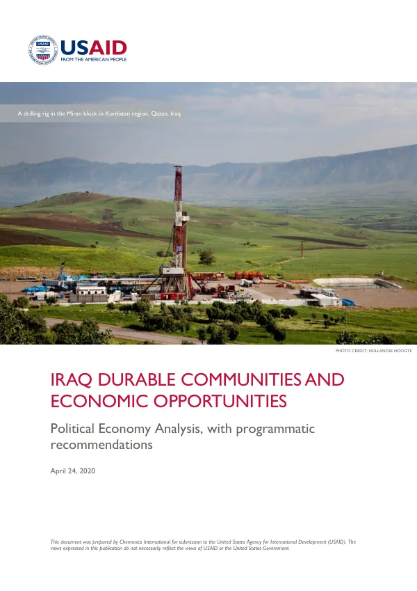Iraq durable communities and economic opportunities : opportunities baseline political economy assessment