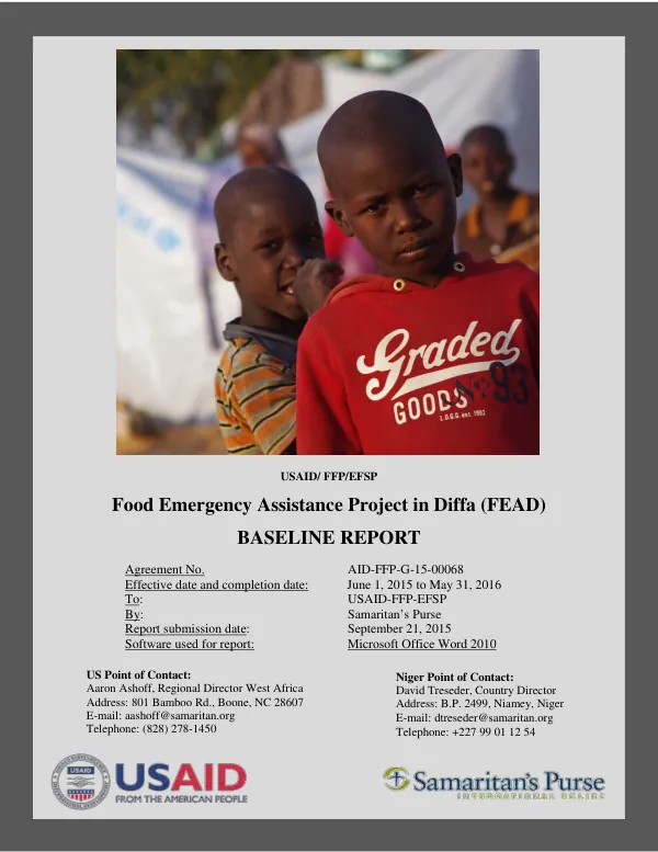 Food emergency assistance project in Diffa (FEAD): baseline report