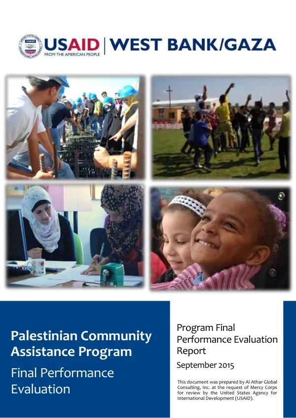 Palestinian community assistance program : final performance evaluation