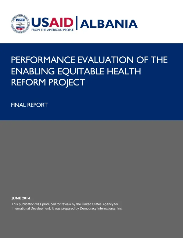 Performance evaluation of EEHR for USAID/Albania