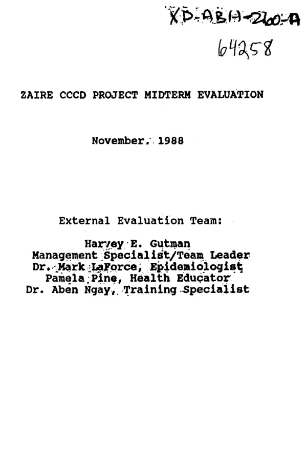 Zaire CCCD project midterm evaluation