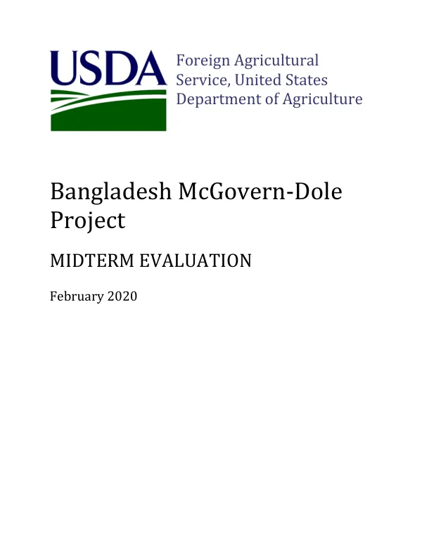 [USDA] Mid-term evaluation of WFP school-feeding USDA McGovern Dole grant for FY 2017-2020 in Bangladesh
