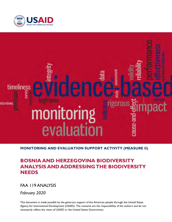 Bosnia and Herzegovina biodiversity analysis and addressing the biodiversity needs : FAA 119 analysis