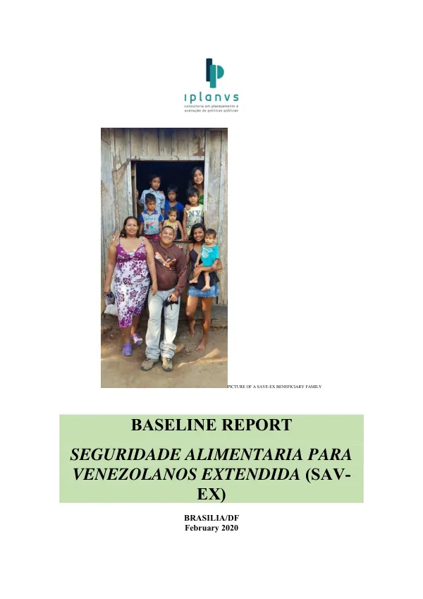 Baseline report : seguridade alimentaria para venezolanos extendida (SAVEX)