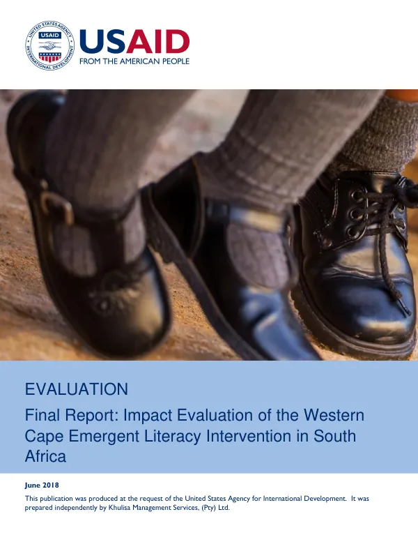 Evaluation : final report : impact evaluation of the Western Cape emergent literacy intervention in South Africa