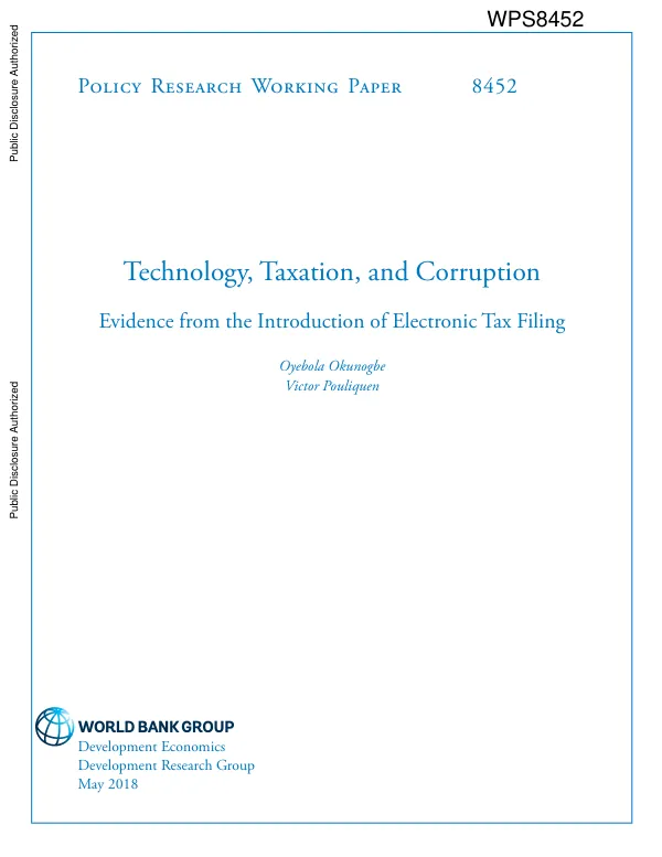 Technology, taxation, and corruption : evidence from the introduction of electronic tax filing