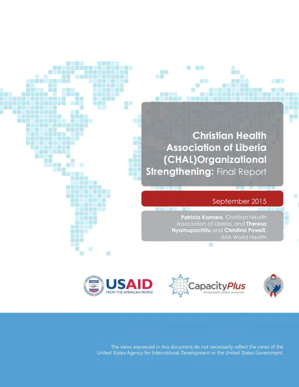 Christian health association of Liberia (CHAL) : organizational strengthening : final report