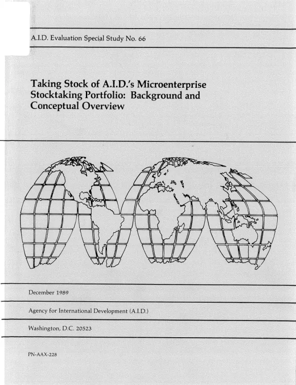 Taking stock of AID's microenterprise portfolio : background and conceptual overview