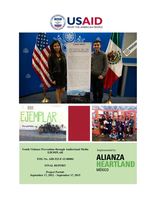 Youth violence prevention through audiovisual media, EJEMPLAR : FOG no. AID-523-F-12-00004 : final report : project period September 17, 2012-September 17, 2015