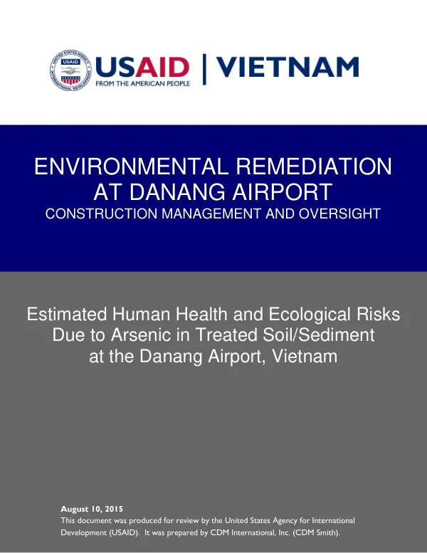 Environmental remediation at Danang airport : estimated human health and ecological risks due to arsenic in treated soil/sediment at the Danang airport, Vietnam