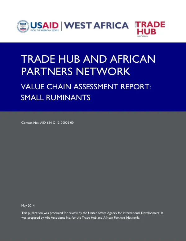 Value chain assessment report : small ruminant value chain