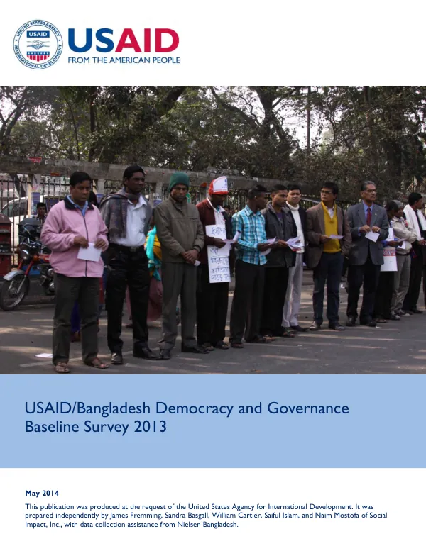 USAID/Bangladesh democracy and governance baseline survey 2013