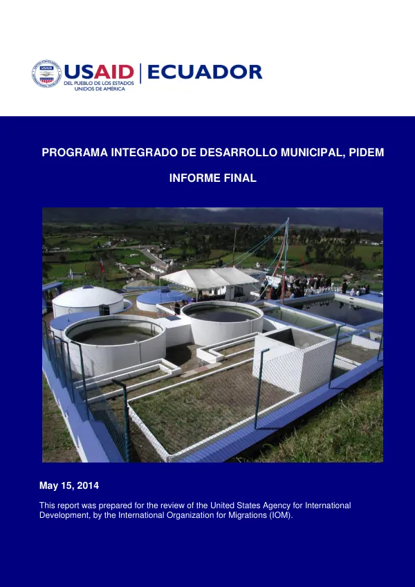 Programa integrado de desarrollo municipal (PIDEM) : informe final