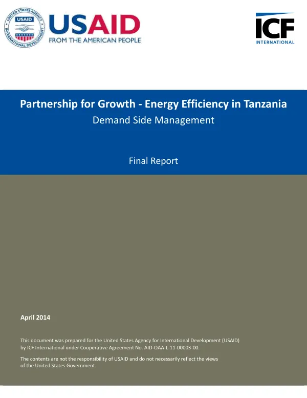 Energy efficiency in Tanzania : demand side management : final report