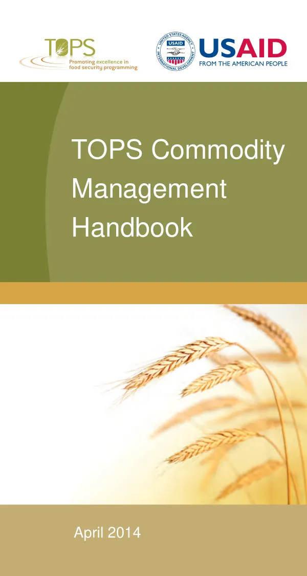 TOPS commodity management handbook
