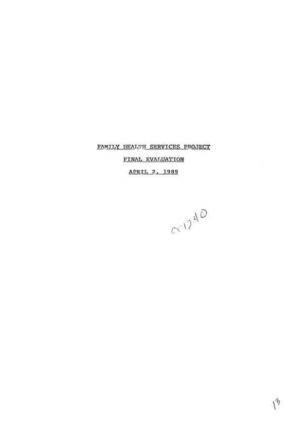 Family health services project : final evaluation