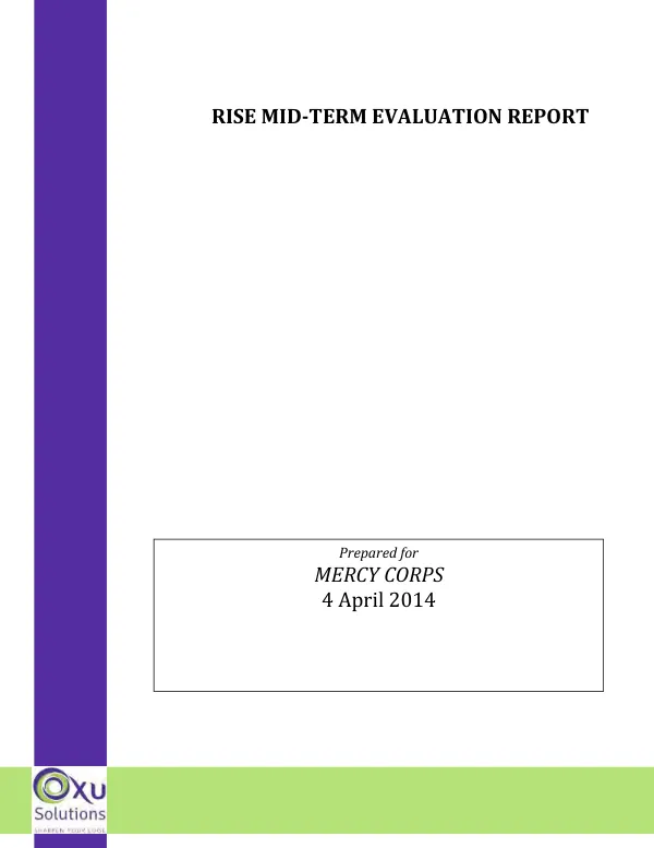 Resources to improve food security in the Eastern DRC (RISE) mid-term evaluation report
