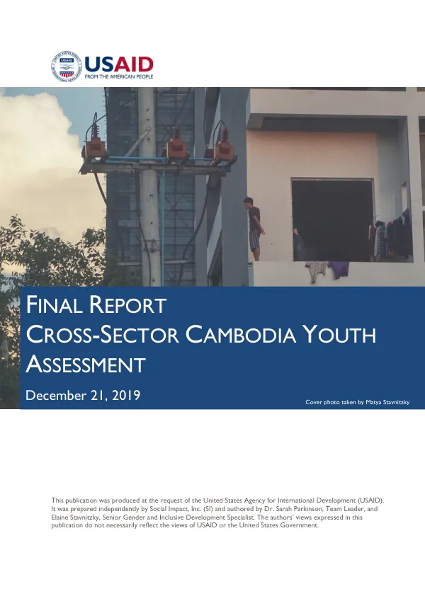 Final report cross sector Cambodia youth assessment