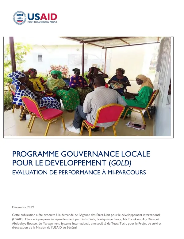 Programme gouvernance locale pour le developpement (GoLD) : evaluation de performance a mi-parcours