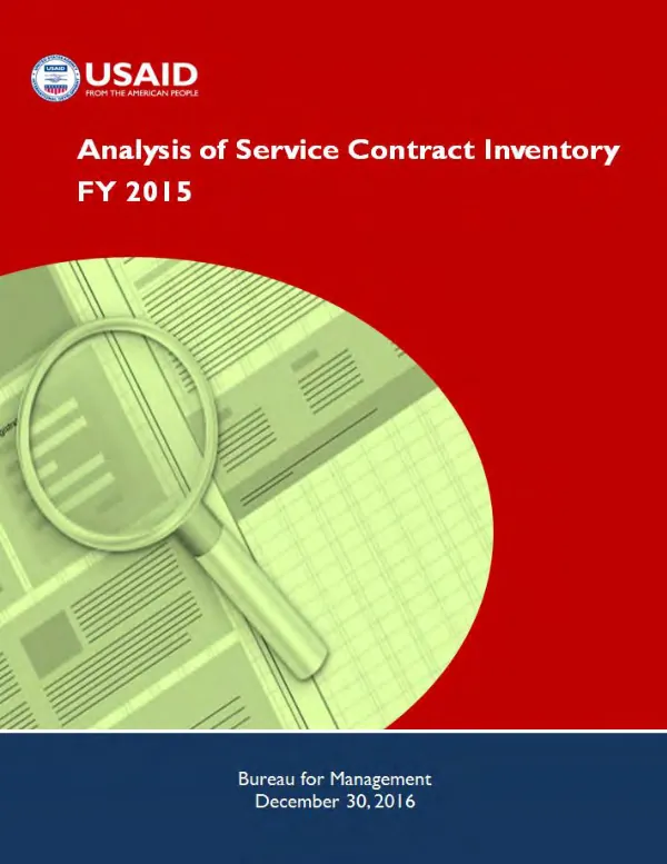 Analysis of service contract inventory for FY 2015