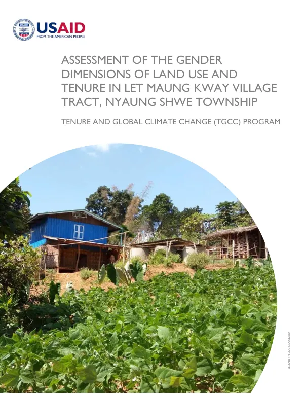 Assessment of the gender dimensions of land use and tenure in Let Maung Kway village tract, Nyaung Shwe Township