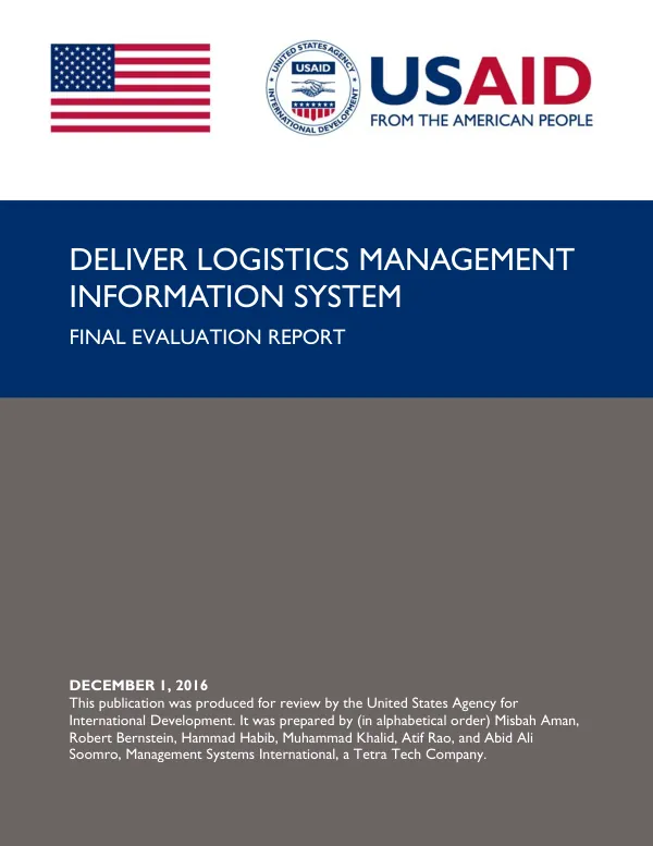 DELIVER logistics management information system final evaluation report
