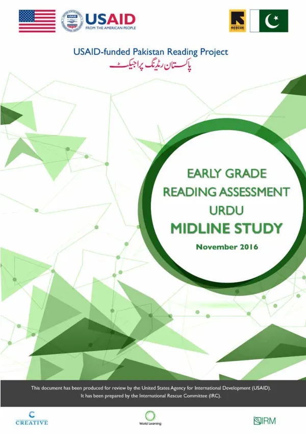 Early reading grade assessment : Urdu midline study