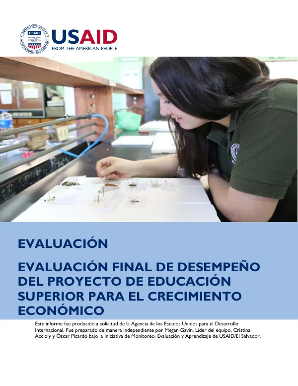 Evaluacion final de desempeno del proyecto de educacion superior para el crecimiento económico