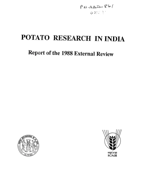 Potato research in India : report of the 1988 external review
