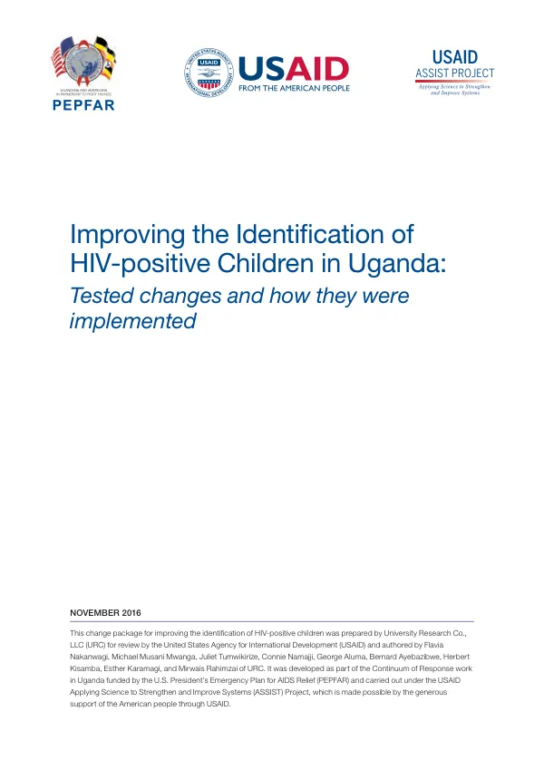 Improving the Identification of HIV-positive children in Uganda : tested changes and how they were implemented